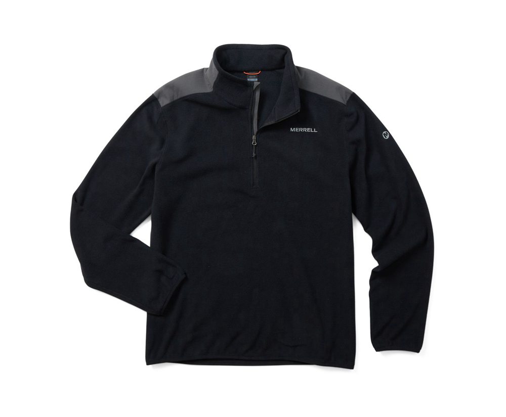 Pulôver Homem - Merrell Terrain 1/4 Zip Fleece - Pretas - AGL786120